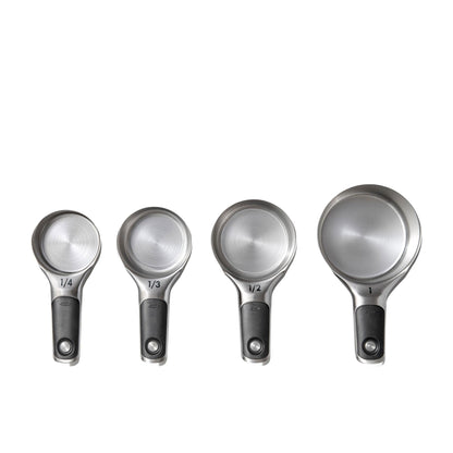 OXO Good Grips Measuring Cup Set of 4 pcs - Stainless Steel, Silver, Small (11137700MLNYK)