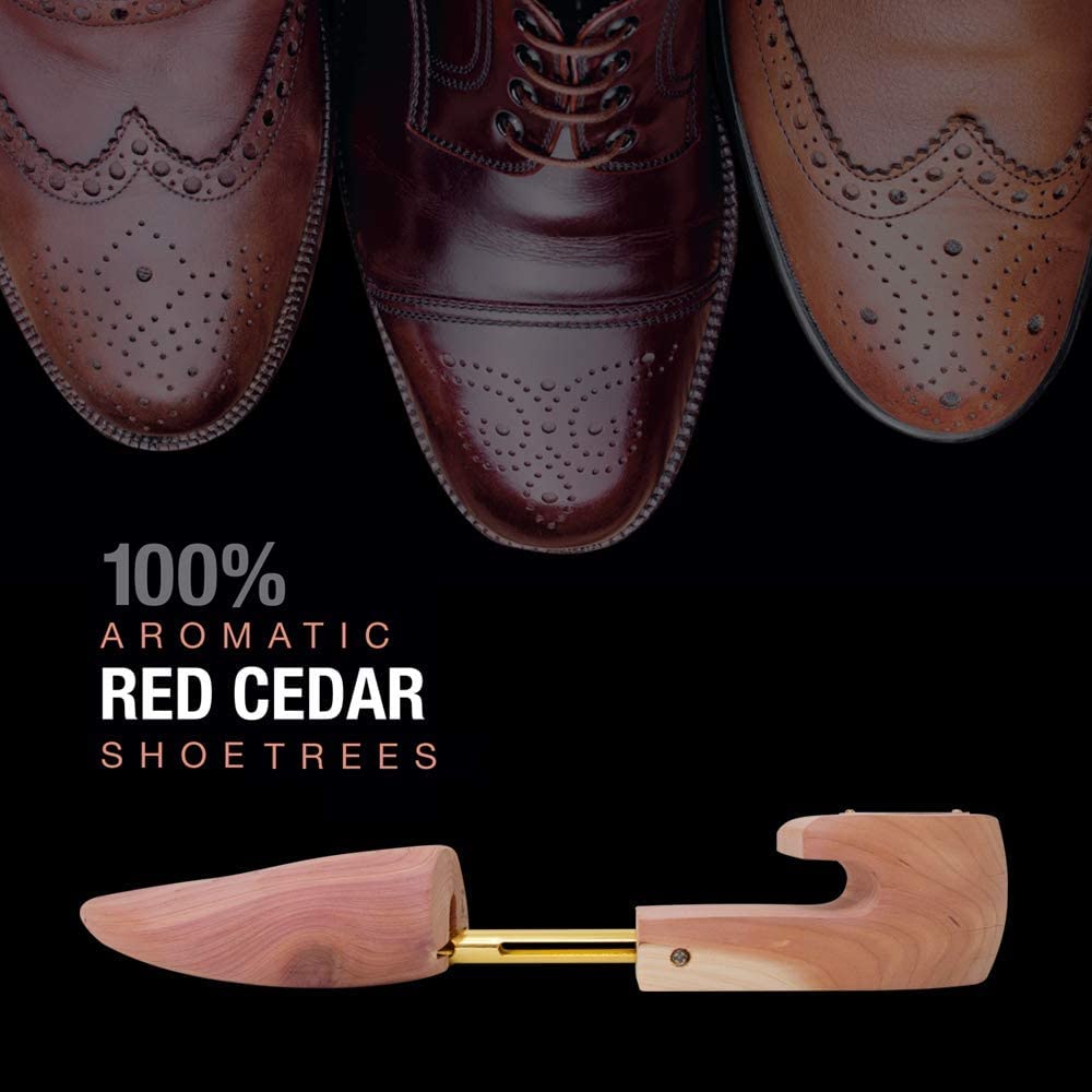 Moneysworth and Best Men's Shoe Trees with Hook Heel, Red Cedar, Large (size 10-11)
