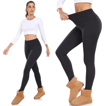 iaoja Thick Fleece Lined Leggings for Women – High Waisted Winter Thermal Warm Yoga Pants Workout Tummy Control Leggings Black 🍁 All In One Marketplace Canada