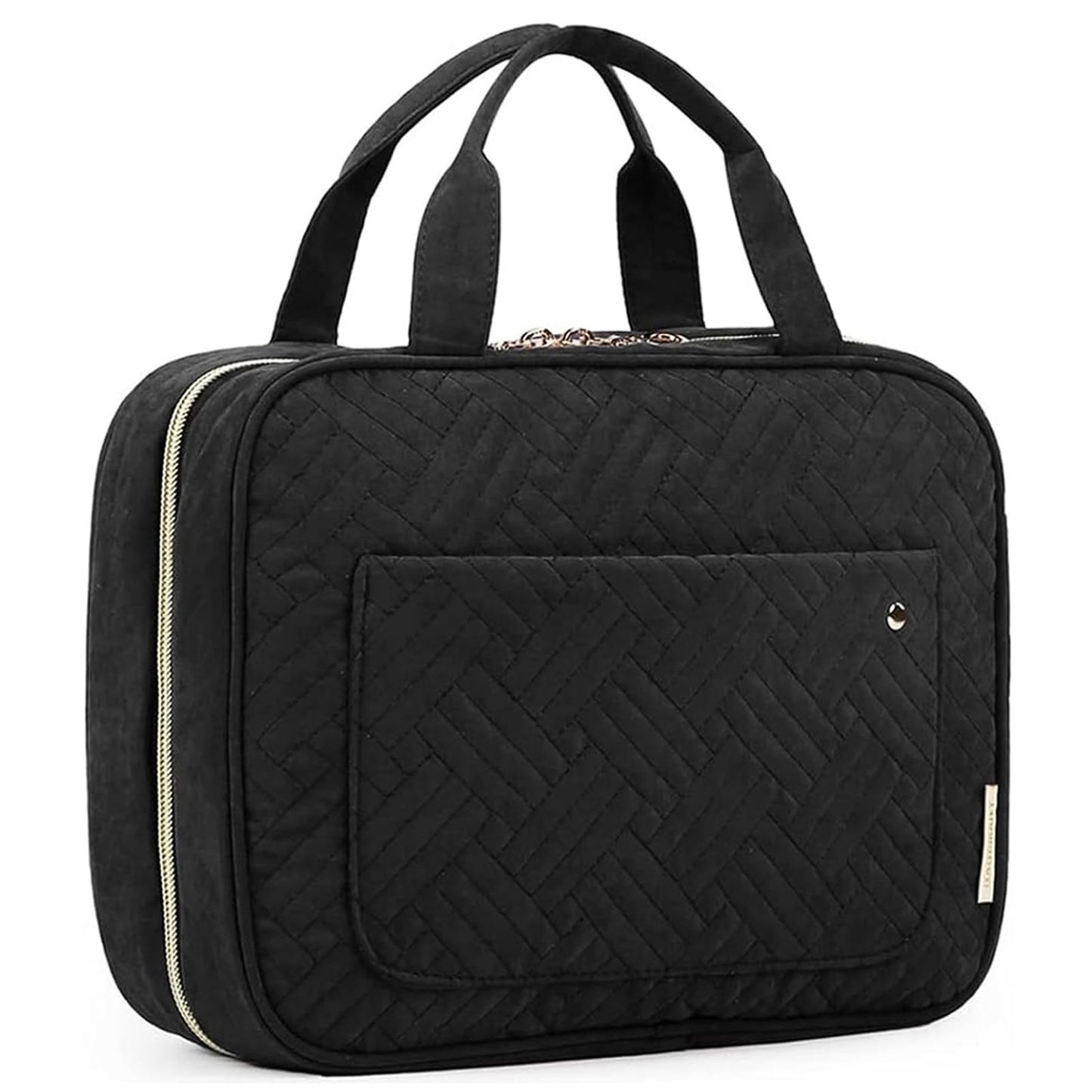 BAGSMART Toiletry Bag Travel Bag with Hanging Hook, Water-resistant Makeup Cosmetic Bag Travel Organizer for Accessories, Shampoo, Full-size Container, Toiletries (Black, Medium) - Available at All In One Marketplace Canada