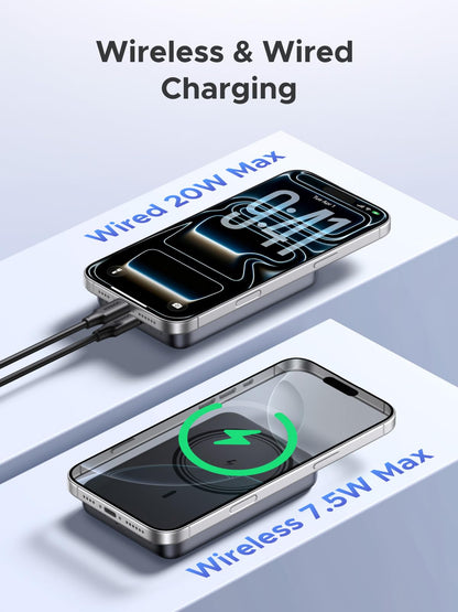 UGREEN 10000mAh PD 20W Magnetic Battery Pack Power Bank for iPhone, 7.5W Wireless Portable Charger with Magsafe, Skin-Friendly Compatible with iPhone 17/16/15/14/13 Series-Black, Includes USB-C Cable - Available at All In One Marketplace Canada