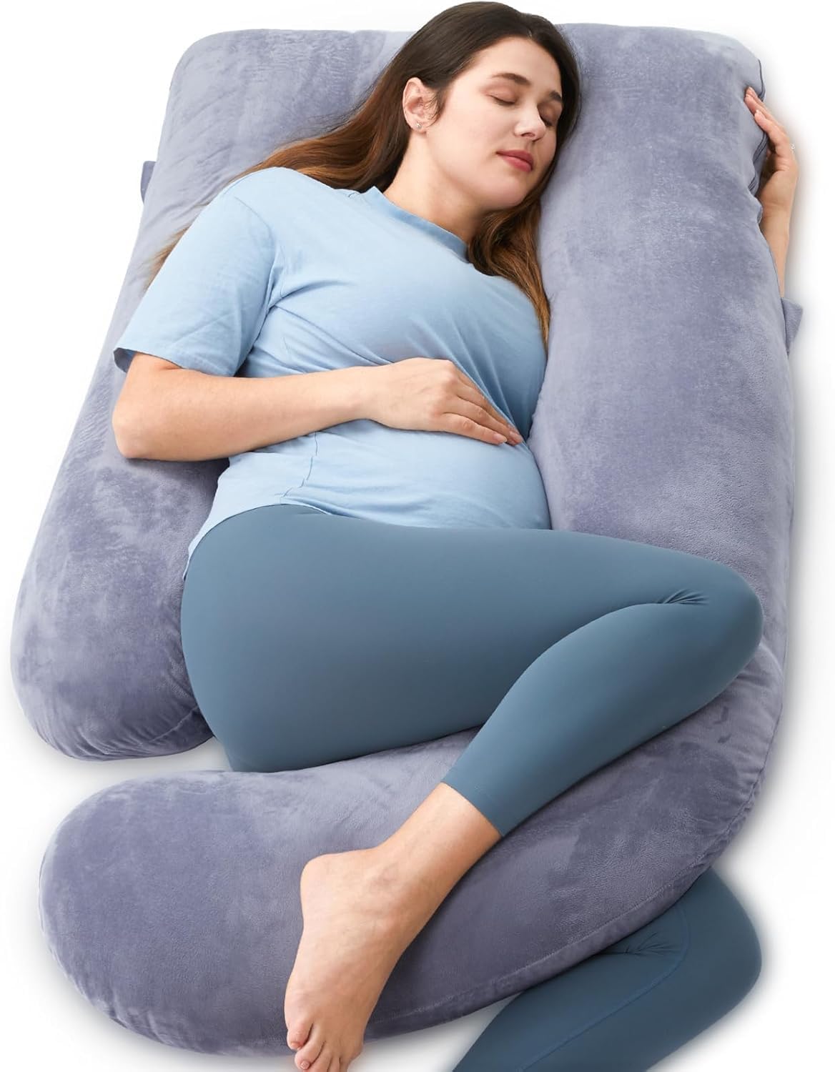 Momcozy Pregnancy Pillows for Sleeping, U Shaped Full Body Maternity Pillow with Removable Cover - Support for Back, Legs, Belly, HIPS for Pregnant Women, 57 Inch Pregnancy Pillow for Women, Grey - Available at All In One Marketplace Canada
