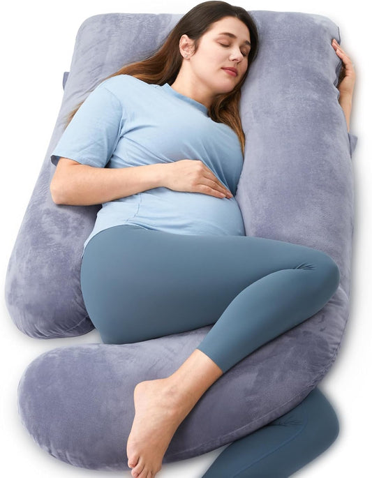 Momcozy Pregnancy Pillows for Sleeping, U Shaped Full Body Maternity Pillow with Removable Cover - Support for Back, Legs, Belly, HIPS for Pregnant Women, 57 Inch Pregnancy Pillow for Women, Grey - Available at All In One Marketplace Canada