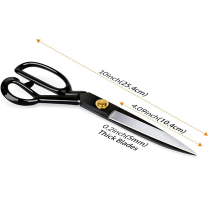 Fabric Scissors Professional 10 inch Heavy-Duty Sewing-Scissors for Leather Industrial Strength High Carbon Steel Tailor-Shears Dressmaking Tailoring Home Office Artists Students - Available at All In One Marketplace Canada