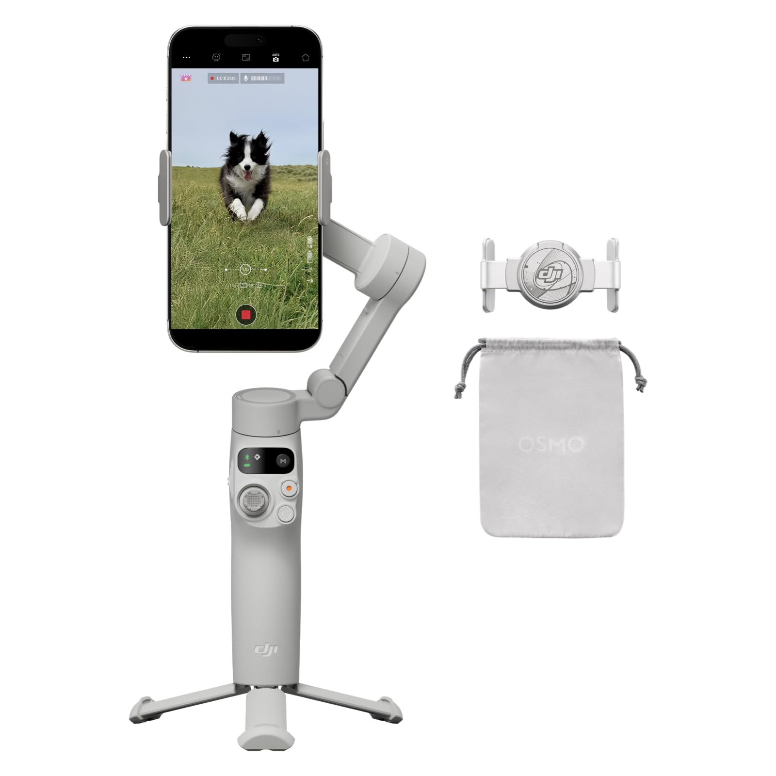 DJI Osmo Mobile 7 Gimbal Stabilizer for iPhone, Android, Built-in Tripod, Ultra-Light, Comfortable Grip, 3-Axis Phone Gimbal, ActiveTrack 7.0, ShotGuides, One-Tap Edit, 10hrs Use, Phone Charging - Available at All In One Marketplace Canada