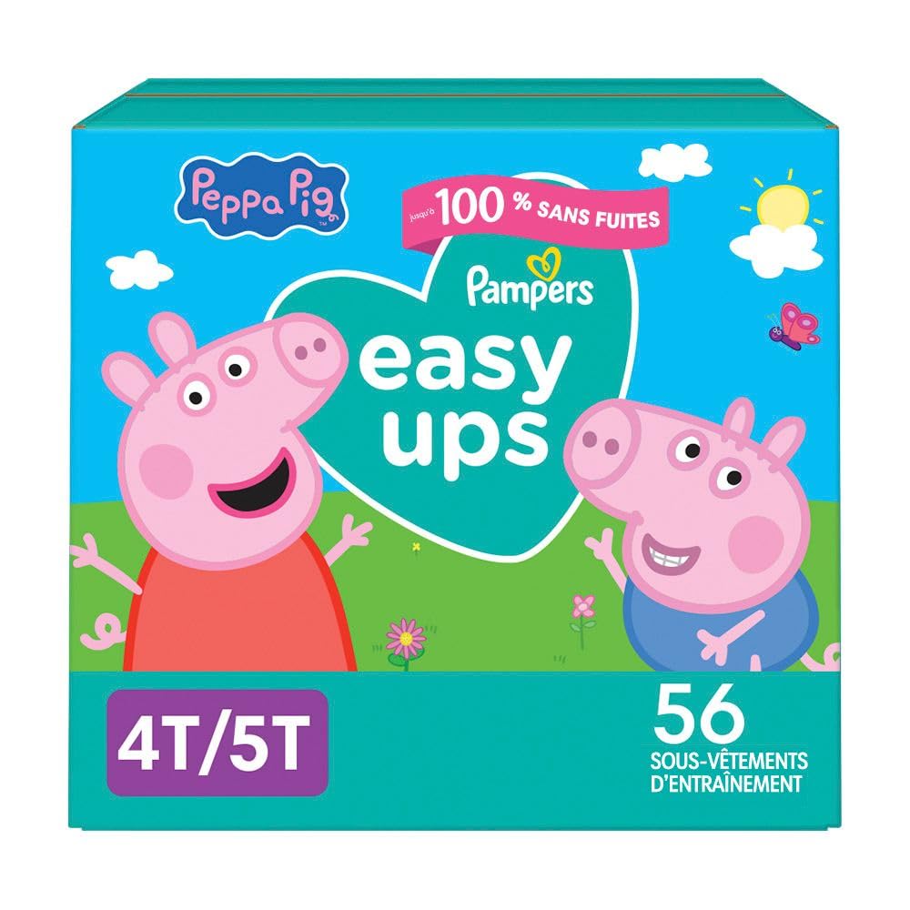 Pampers Easy Ups Training Underwear Peppa Pig Size 6 4T-5T, 1 Pack (Count of 56) 🍁 All In One Marketplace Canada
