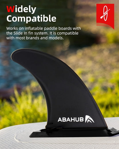 Abahub 9'' SUP Fin Inflatable Paddle Board Replacement Fins, Quick Release Slide in Detachable Center Fin for iSUP Stand UP Paddleboard Inflatable Boards 9 Inch 1 Pack Black