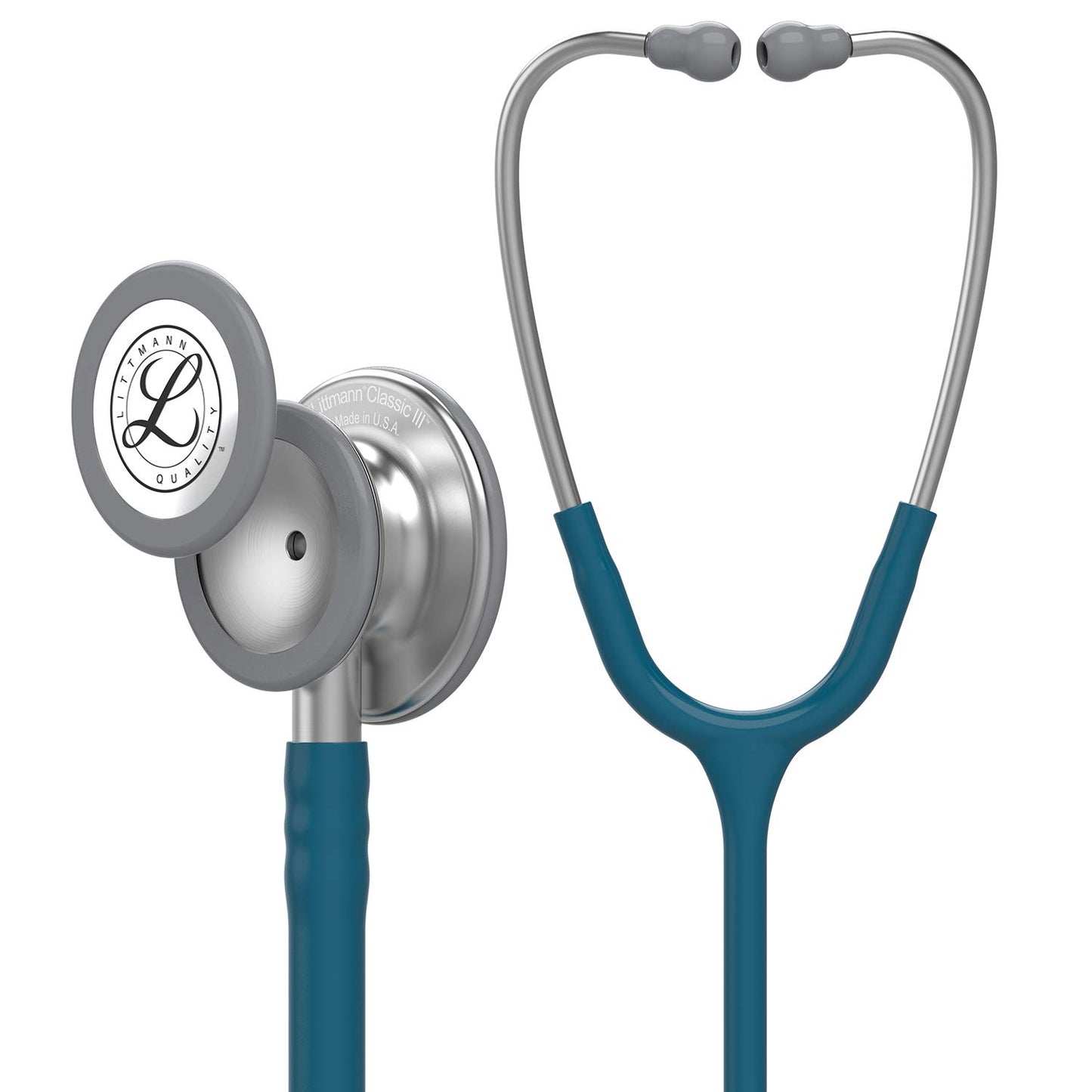 3M Littmann Classic III Monitoring Stethoscope, 5623, More Than 2X as Loud*, Weighs Less**, Stainless Steel Chestpiece, 69 cm (27") Caribbean Blue Tube