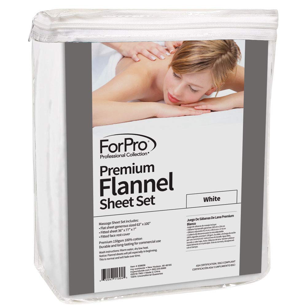 For Pro Premium Flannel Sheet 3 Piece Set, White
