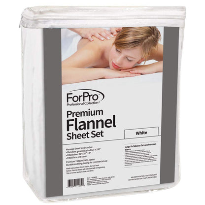 For Pro Premium Flannel Sheet 3 Piece Set, White