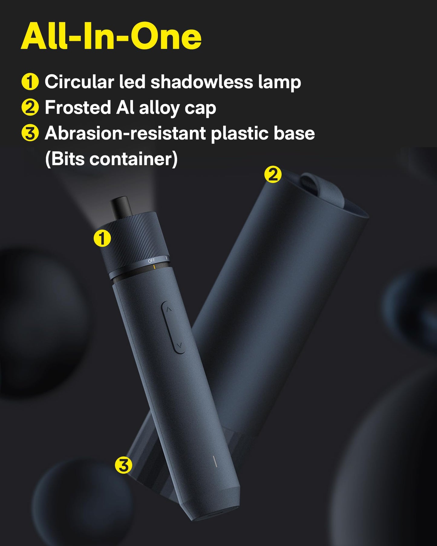 HOTO Electric Screwdriver Set, 3.6V Cordless Screwdriver Set USB-C, 3 Torque Settings, 1500mAh Battery, LED Light & 12 S2 Metal Bits for Furniture/Electrical Repairs - Available at All In One Marketplace Canada