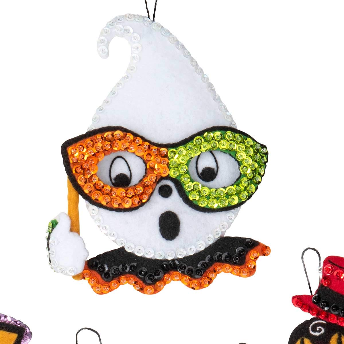Bucilla 89276E Felt Applique Ornament Kit, Vintage Halloween, Set of 6