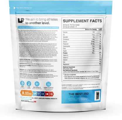 Limitless Pharma Pure Whey Isolate Powder | 27g Protein & 6g BCAAs Per Serving | Sugar-Free, Gluten-Free, Low Carb | 74 Servings, 5LB (Vanilla)
