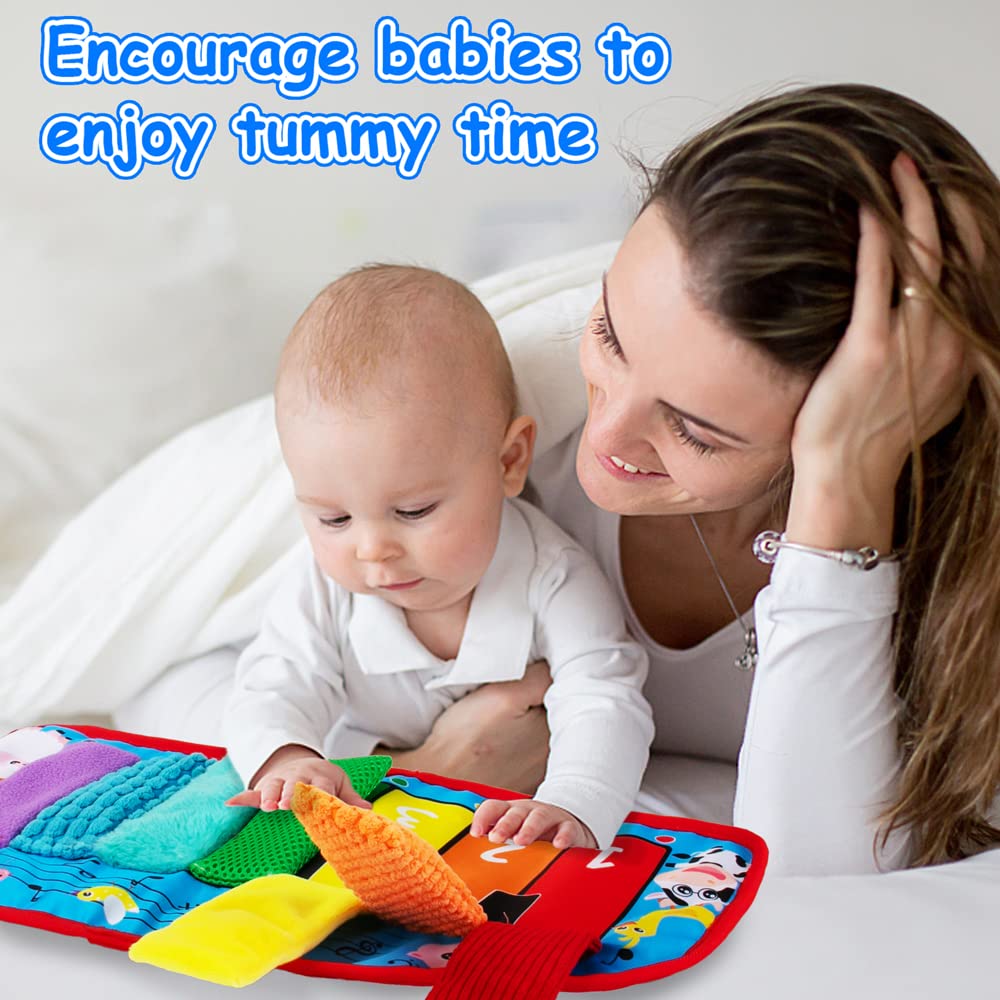 Inbeby Tummy Time Mirror Toy & Play Activity Cinrkle Mat, Black and White High Contrast Baby Newbron Toys 0 3 6 Months Brain Development, Snesory Texture Piano Infant Toys 0 3 6 Months with Squeaker - Available at All In One Marketplace Canada