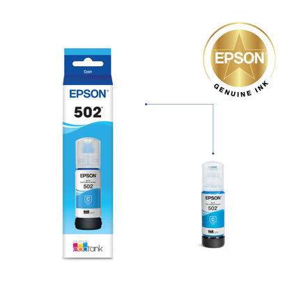 Epson 502 Genuine Cyan EcoTank Ink Refill Bottle T502220