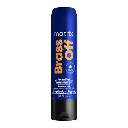 MATRIX Brass Off Blue Conditioner, Removes Brassy Orange Undertones, Tones Brunettes, Brown and Dark Blonde Hair, Color Depositing Conditioner for Color Treated Hair, Salon, Vegan - Available at All In One Marketplace Canada