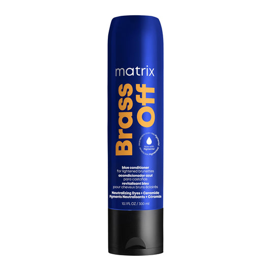 MATRIX Brass Off Blue Conditioner, Removes Brassy Orange Undertones, Tones Brunettes, Brown and Dark Blonde Hair, Color Depositing Conditioner for Color Treated Hair, Salon, Vegan - Available at All In One Marketplace Canada