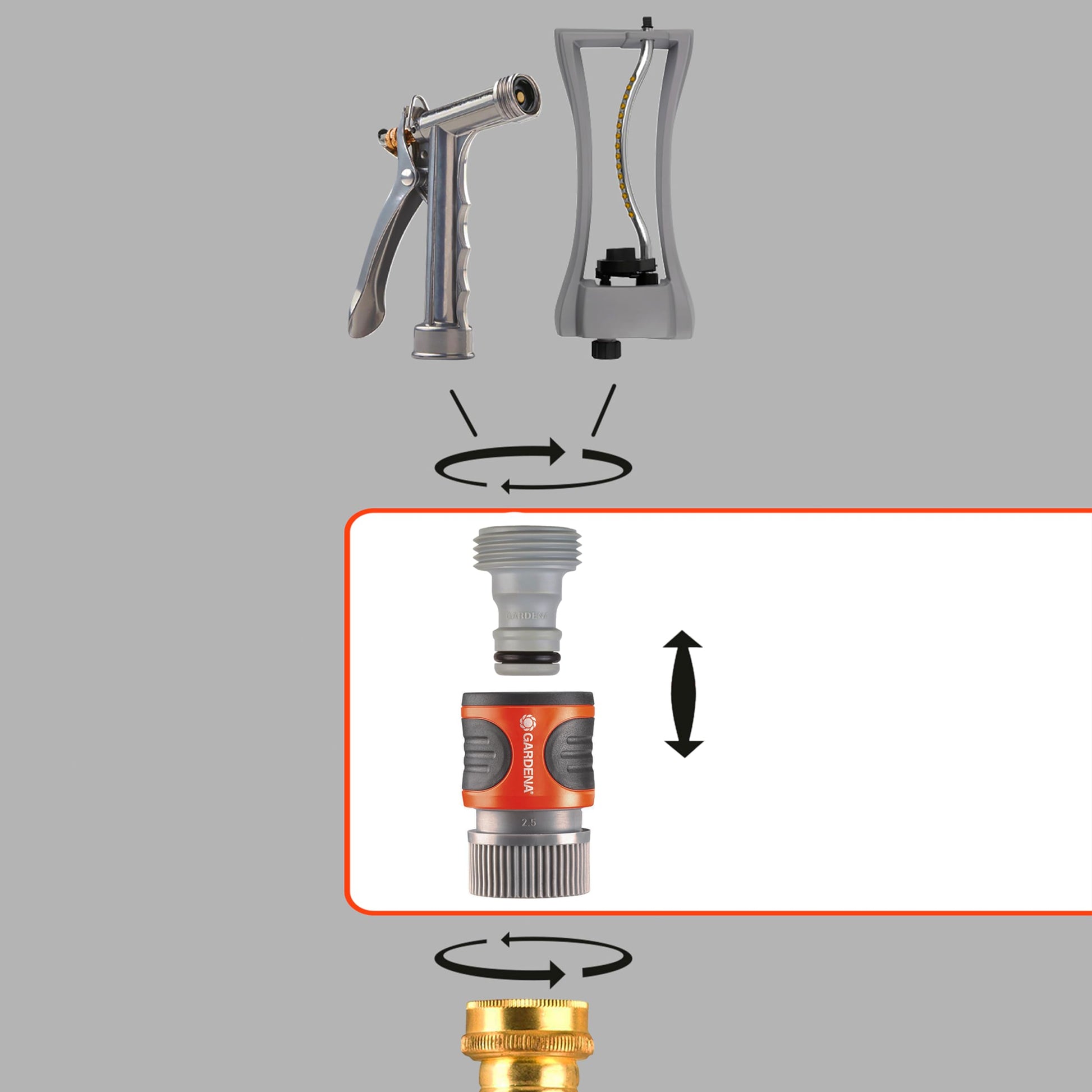 Gardena 942-BK 5-Piece Quick Connector Starter Set, for Any 5/8 Inch or 1/2 Inch Garden Hose, Sprinkler or Spray Nozzle, Made in Germany 🍁 All In One Marketplace Canada GARDENA