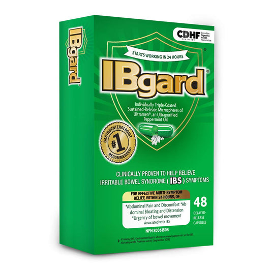 IBgard ®, Natural Health Product for the relief of IBS Symptoms, 48 capsules - Available at All In One Marketplace Canada