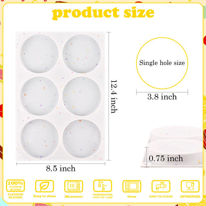 HUAKENER 3 Pcs Silicone Muffin Top Pans for Baking, 4 Inch Non-Stick Round Baking Molds for Mini Cake, Muffin Top, Dessert, Hamburger, Sandwiches Making 🍁 All In One Marketplace Canada