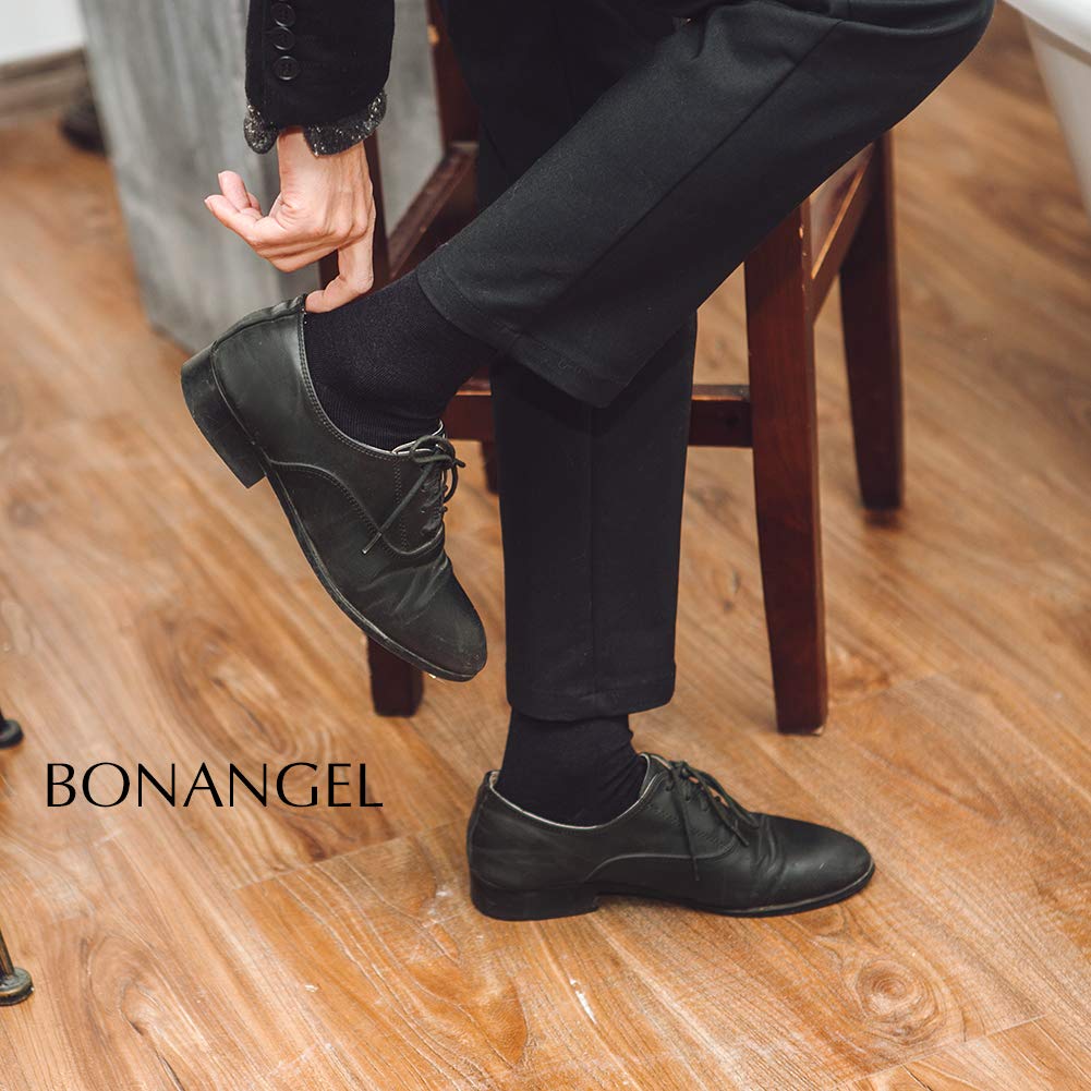 BONANGEL Merino Wool Socks for Men,Mens Thin Wool Socks,Winter Therminal Wool Dress Socks,Black Crew Socks, 6pairs-black, 6-12 🍁 All In One Marketplace Canada