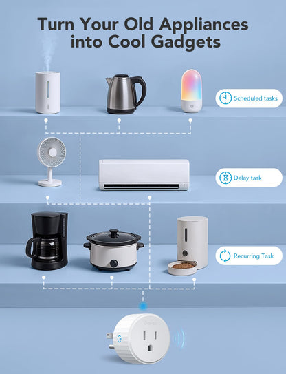 Govee Smart Plug, WiFi Plugs Work with Alexa & Google Assistant, Smart Outlet with Timer & Group Controller, WiFi Outlet for Home, No Hub Required, ETL & FCC Certified, WiFi Bluetooth Connect, 4 Pack