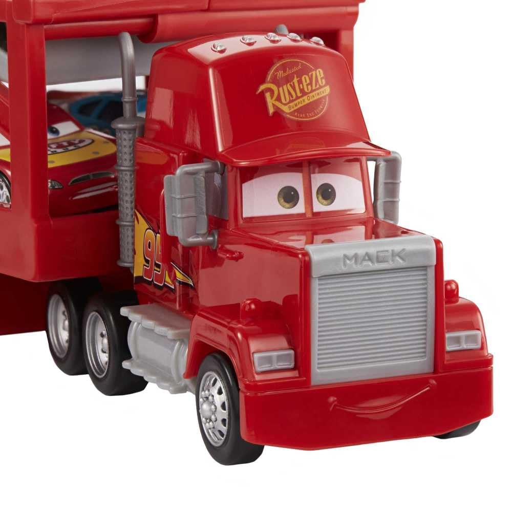 Mattel Disney Pixar Cars Mack Hauler, 13-inch Toy Transporter Truck with Ramp & Carry Storage for 12 Vehicles, Toy for Kids Ages 4 Years Old & Up Mattel