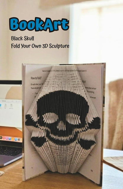 Skull BookArt — Fold Your Own 3D Skull & Crossbones Sculpture: Unique Halloween Gift for Kids & Teens | Pre-Marked Pages | No Experience Needed | Screen-Free Activity | Perfect for Halloween & Birthdays