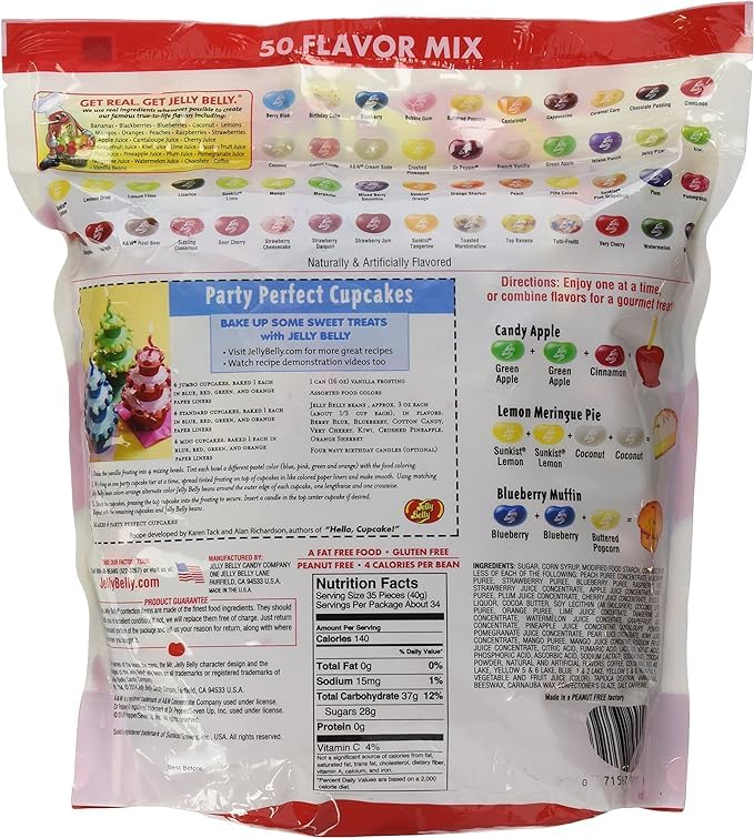 Jelly Belly 50 Flavor Assorted Gourmet Jelly Beans - 3 lb Bag