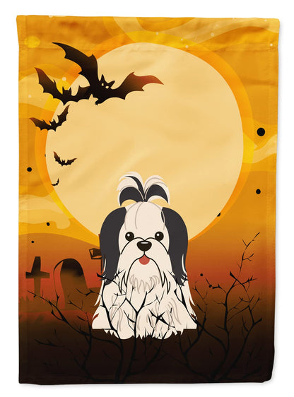 Caroline's Treasures BB4354GF Halloween Shih Tzu Black White Flag Garden Size, Small, Multicolor