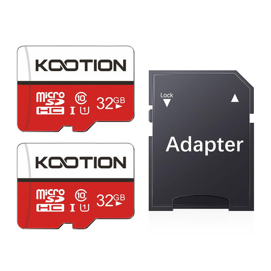 KOOTION 32 GB Micro SD Card 2-Pack Class 10 Micro SDHC Card + SD Adapter UHS-I Memory Card Ultra High Speed TF Card, C10, U1, 32 GB