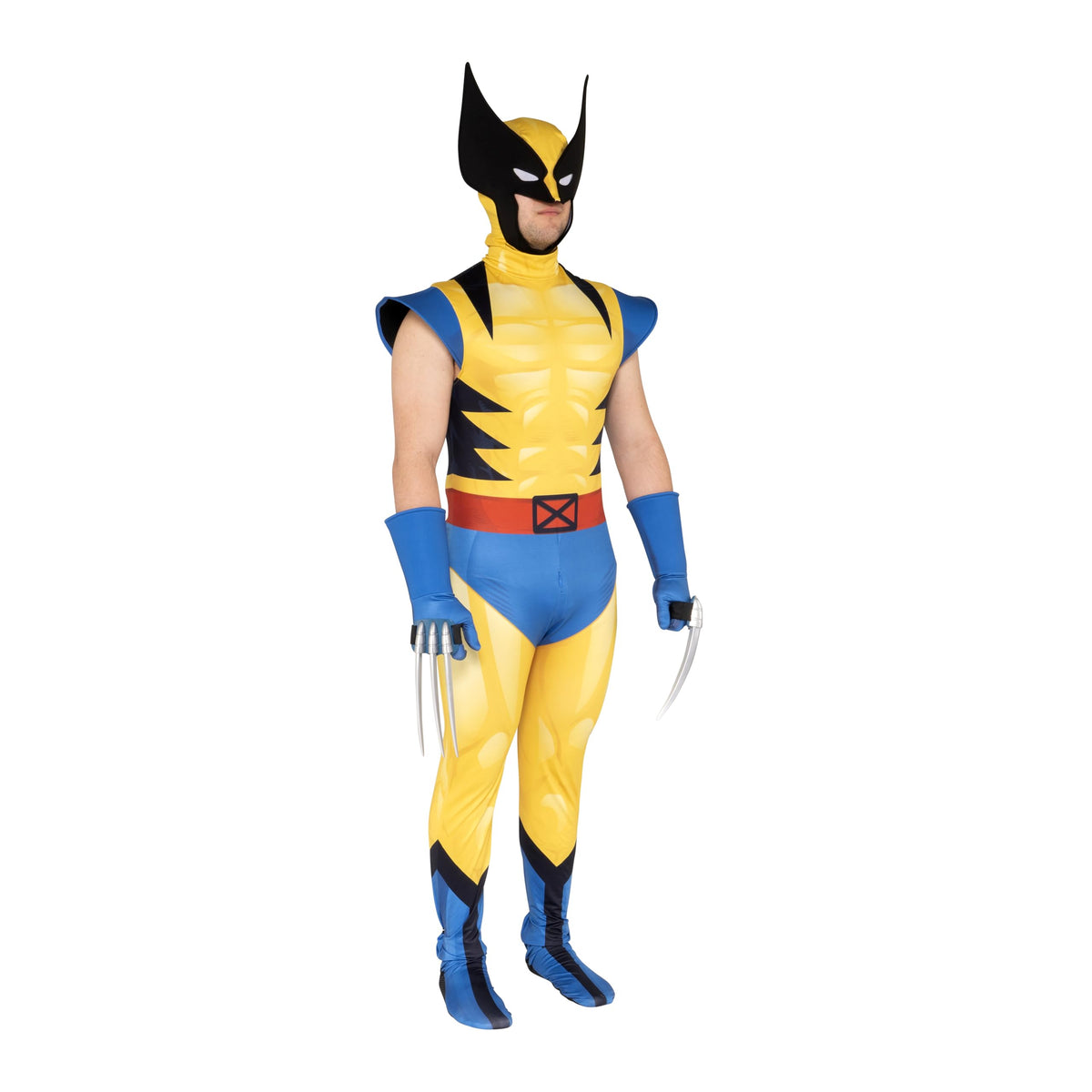 MARVEL Wolverine Official Adult Deluxe Zentai Halloween Costume-Deluxe Spandex Suit with Gloves X-Large