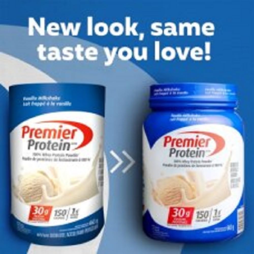 Premier Protein Powder, Vanilla Milkshake, High Protein Powder, 30g of Protein, 1g Sugar, 100% Whey Protein, Keto Friendly, Gluten Free, 17 Servings, 663 Grams