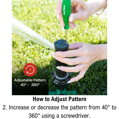 Rain Bird 42SASPG 42SA Gear Drive Rotor Sprinkler on Heavy Duty Green Spike, Adjustable 40° - 360° Pattern, 26' - 38' Spray Distance Rain Bird
