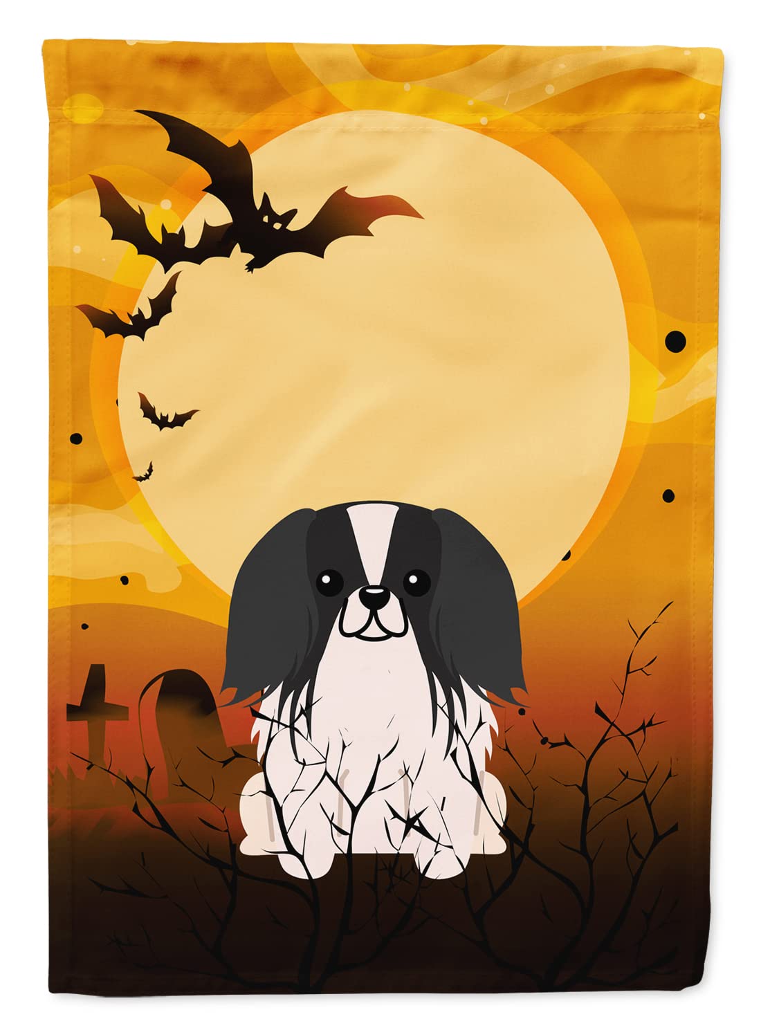 Drapeau de jardin Caroline's Treasures BB4371GF pour Halloween, motif pékinois noir et blanc, petite taille, multicolore