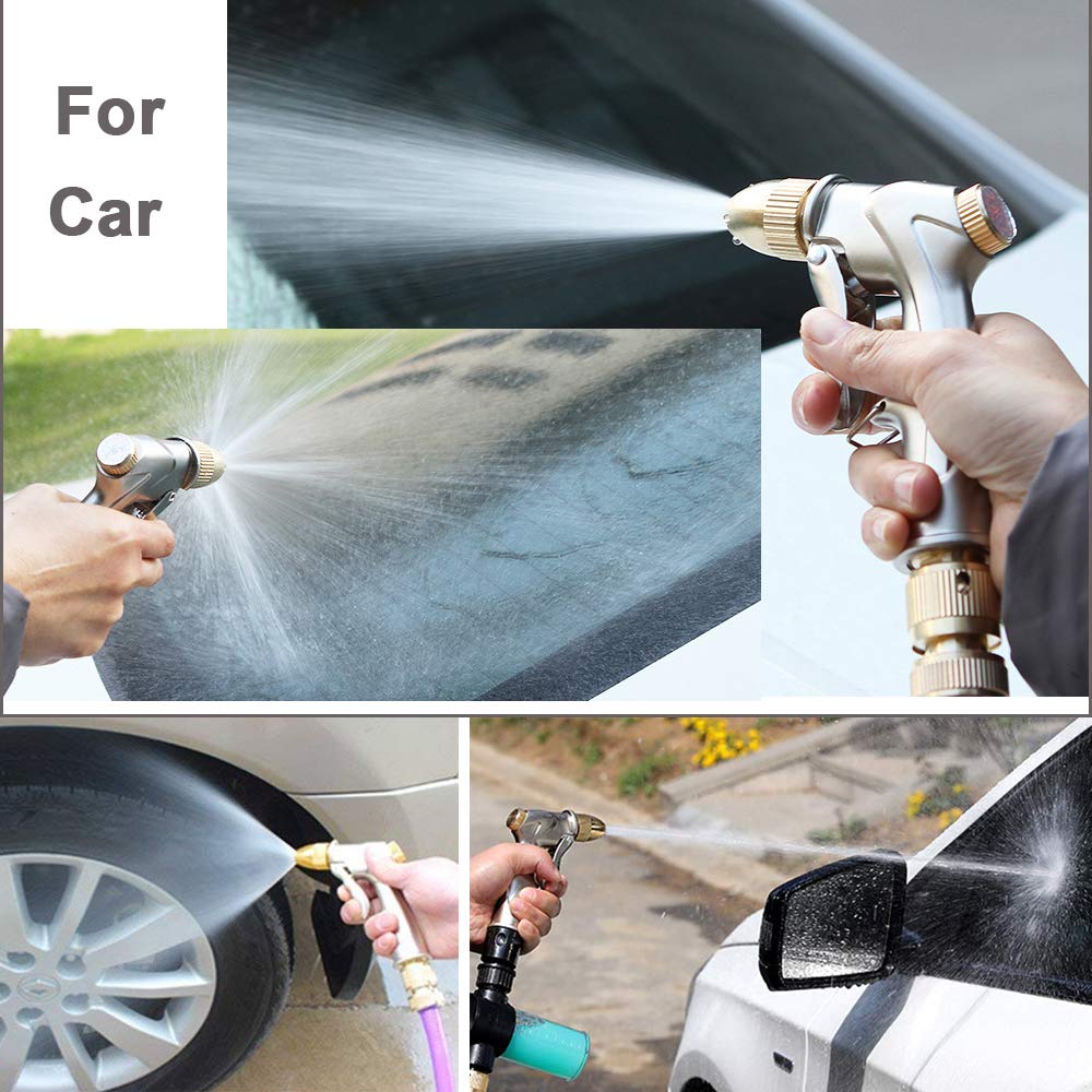 FANHAO Garden Hose Nozzle Sprayer, 100% Heavy Duty Metal Handheld Water Nozzle High Pressure in 4 Spraying Modes for Hand Watering Plants and Lawn, Car Washing, Patio and Pet - Available at All In One Marketplace Canada