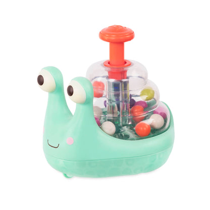 B. toys – Light Up Snail Ball PopperBaby Toy with Glowing Effects & Easy– Grip Handle – Interactive Educational Toy for Motor Skills Development – Colorful Baby Toys for 10+ Months B. toys