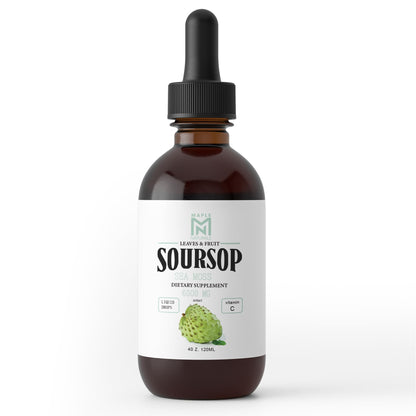 Maple Naturals Soursop Graviola Liquid Extract with Sea Moss - 120ml Glass Bottle