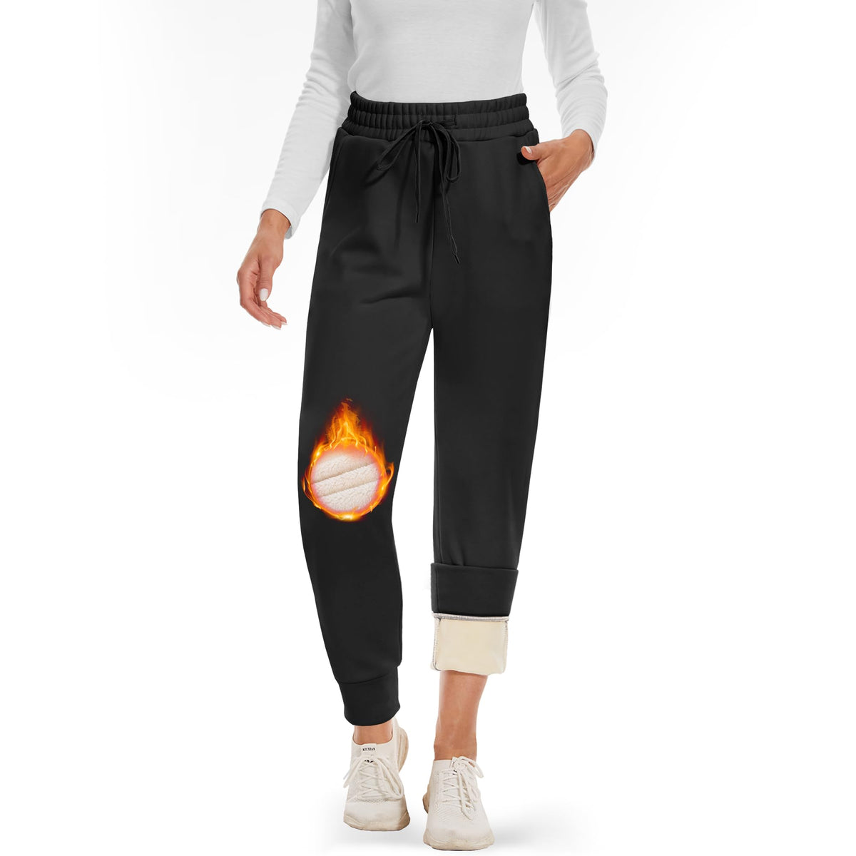 CAMPSNAIL Fleece Lined Sweatpants Woman-Joggers Woman with Pockets Pants 🍁 All In One Marketplace Canada