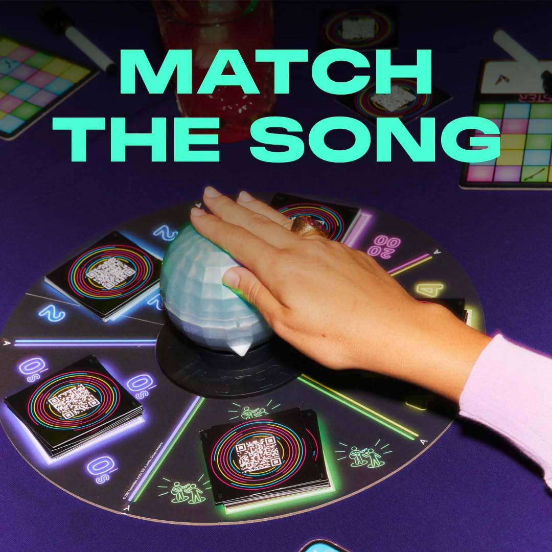 HITSTER Bingo – Music Party Game with Disco Ball, 225 Music Cards & Wipe-Off Boards – Interactive Quiz Game for Adults & Teens 16+