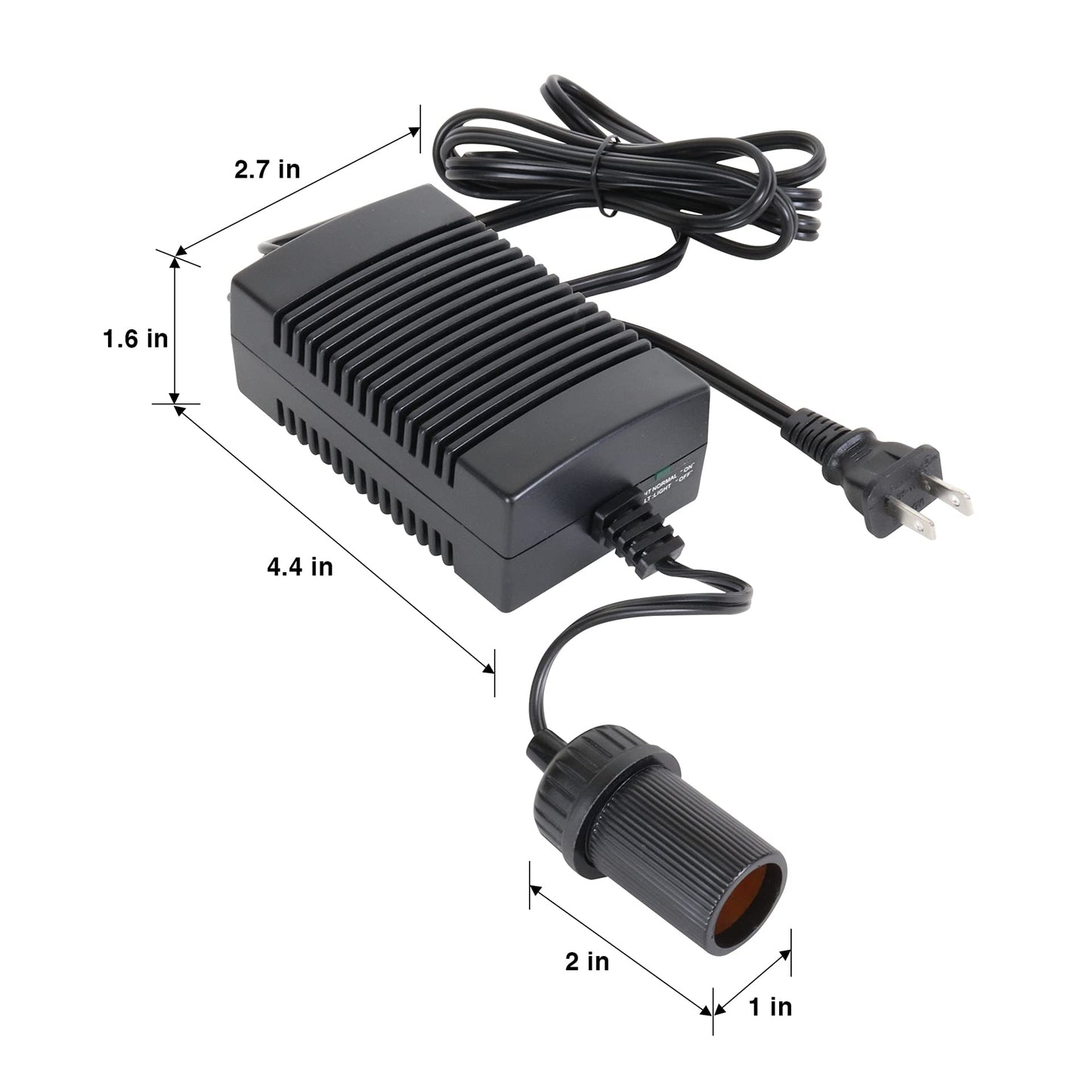 Koolatron Power Adapter - 12V 5A Converter for Car Fridge, Portable Devices, Vehicle Supplies, Replacement Cable, Extender Charger, Wall Outlet, Transformer for Cooler, 110V AC to 12V DC Koolatron