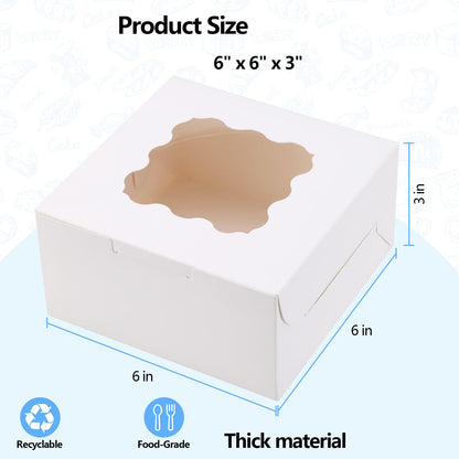 YODYZJ Cookie Boxes with Window, Pack of 20, 6x6x3 Inches 🍁 All In One Marketplace Canada