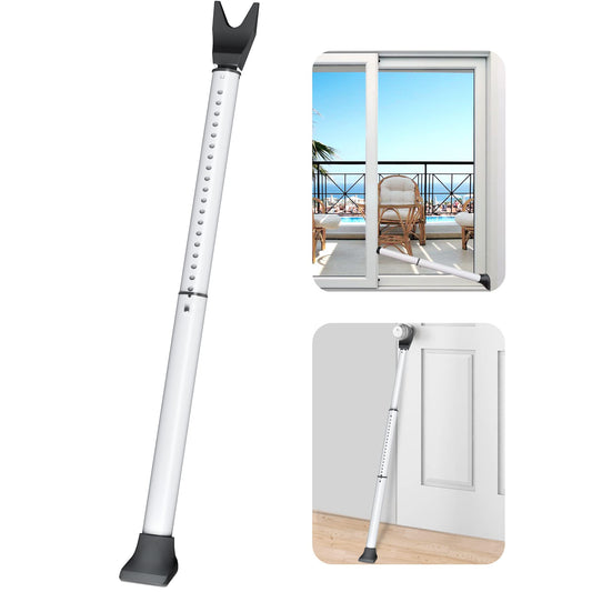 AceMining Upgraded Door Security Bar & Sliding Patio Door Security Bar, Heavy Duty Security Door Stoppers Adjustable Door Jammer for Home, Apartment, Travel (1 Pack,White) - Available at All In One Marketplace Canada