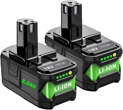 2 Packs 18V Battery Replacement for Ryobi 18V Lithium-Ion Battery, Compatible with Ryobi 18 Volt Batteries Cordless Power Tools - Available at All In One Marketplace Canada
