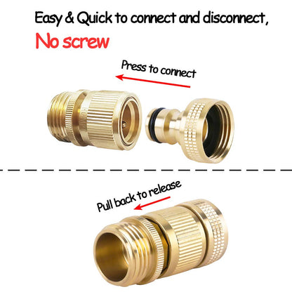 HQMPC Garden Hose Quick Connect Solid Brass Quick Connector Garden Hose Fitting Water Hose Connectors 3/4 inch GHT (2SETS) 🍁 All In One Marketplace Canada