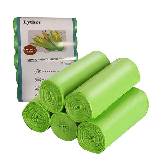 Compostable Garbage Bags, 10L (2.6 Gallon) – 150 Small Disposable Bags, PSM Starch-Based, Green – for Kitchen, Bathroom, Bedroom, Office - Available at All In One Marketplace Canada