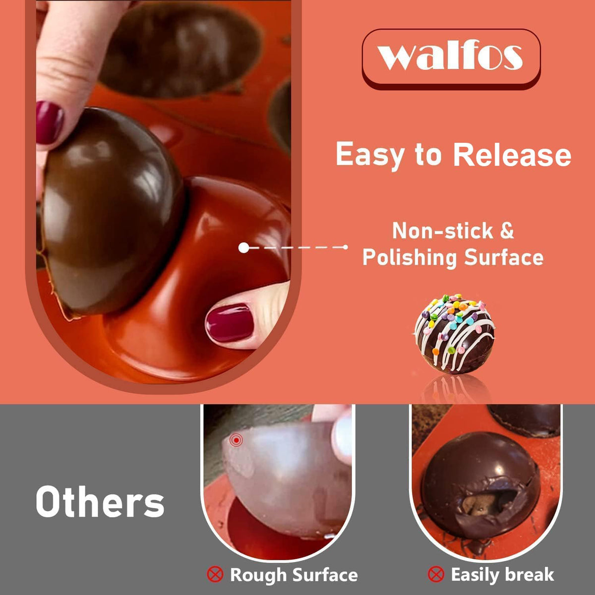 Semi Sphere Silicone Mold, Silicone Chocolate Molds,3 Packs Baking Molds for Making Chocolate, Cake, Jelly, Dome Mousse (6 Cups, 15 Cups and 24 Cups) 🍁 All In One Marketplace Canada