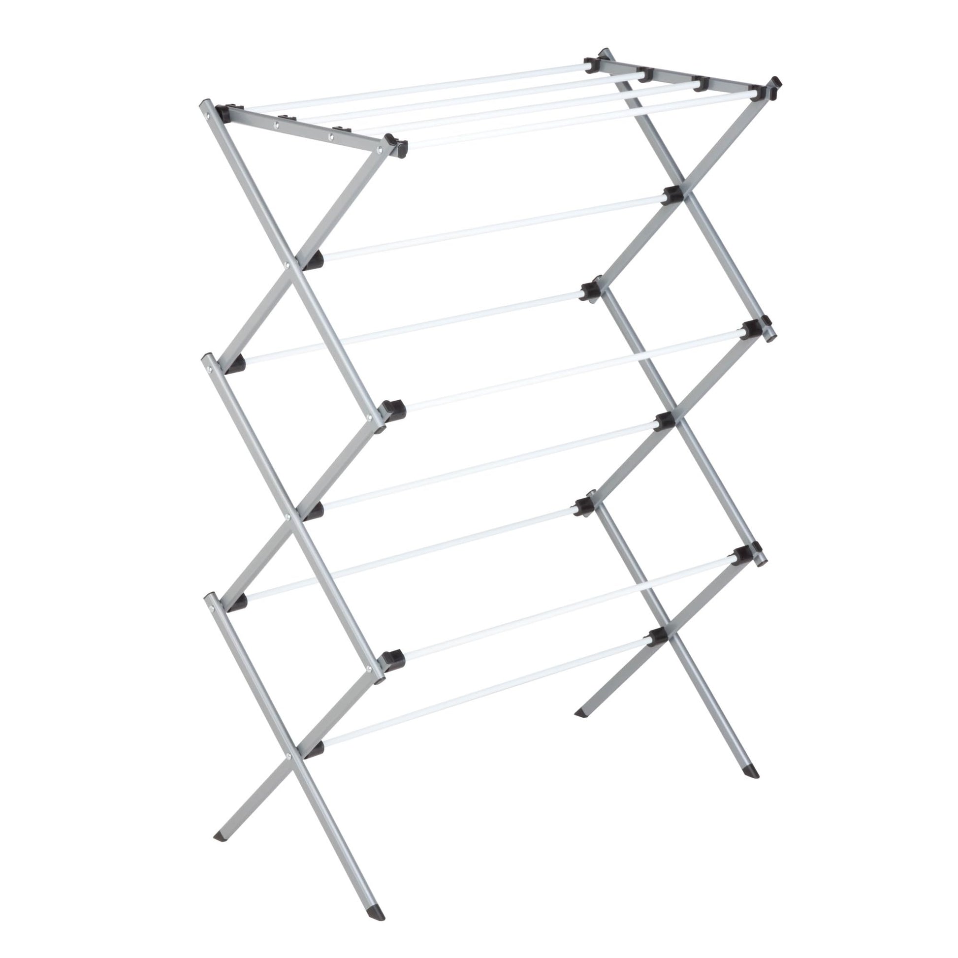 Honey-Can-Do DRY-01306 Folding 42-Inch Clothes Drying Rack, Silver/White - Available at All In One Marketplace Canada