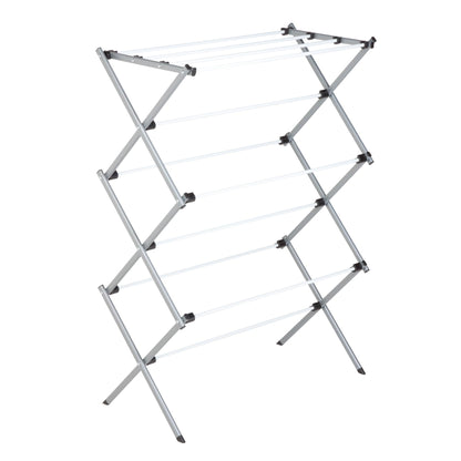 Honey-Can-Do DRY-01306 Folding 42-Inch Clothes Drying Rack, Silver/White - Available at All In One Marketplace Canada
