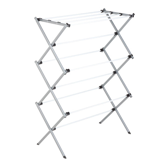 Honey-Can-Do DRY-01306 Folding 42-Inch Clothes Drying Rack, Silver/White - Available at All In One Marketplace Canada